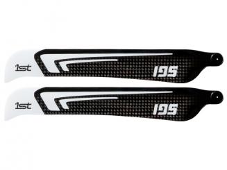1st Rotorblätter CFK 195mm FBL (Weiss) 
