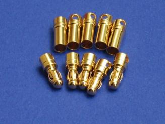 8mm Goldstecker mit Schrumpfschlauch 5 Stk. 