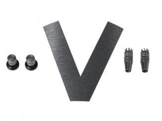 Knüppel/Drehknopf-Set Stahl-grau 