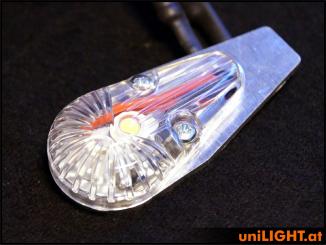 8W Doppellicht 24mm KLEIN, ROT/WEISS 