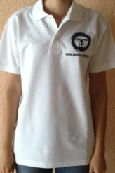 Polo-shirt Farbe weiss, bedruckt Hobby Modellsport-LOGO XL 