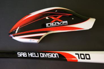 Lackiertes Gfk Heckrohr für Goblin 570 - XNOVA Design 