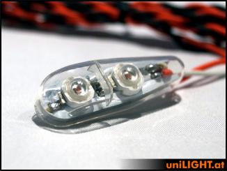 8Wx2 Blitzlicht 11mm, WEISS, T-Fuse 