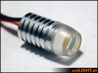 2W Strahler mit Linse, WEISS, Aluminiumgehäuse 