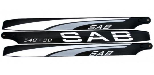 SAB 540mm Blackline Carbon Blade 3D (Silver) - 3 Blades 
