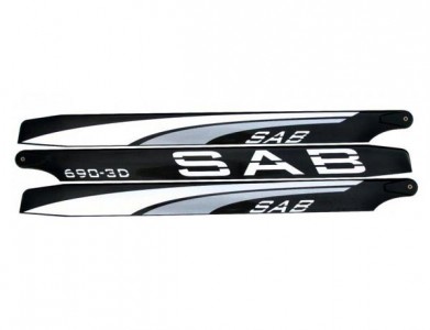SAB 690mm Blackline Carbon Blade 3D (Silver) - 3 Blades 