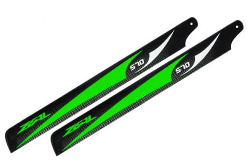 Carbon Fiber Zeal blades 570mm (Green) 