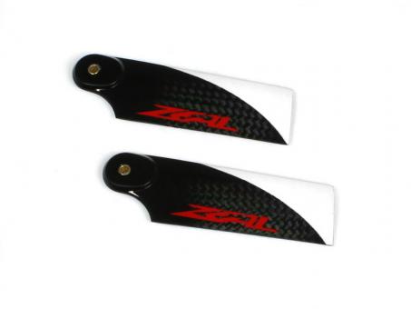 Carbon Fiber Zeal Tail Blades 85mm (Red) 