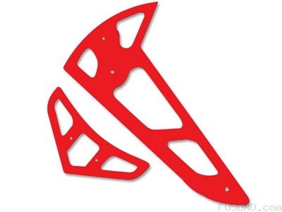 Neon Red Fiberglass Horizontal/Vertical Fins 