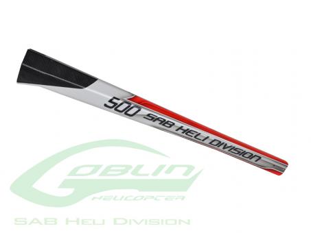 Carbon Fiber Tail Boom White/Red - Goblin 500 