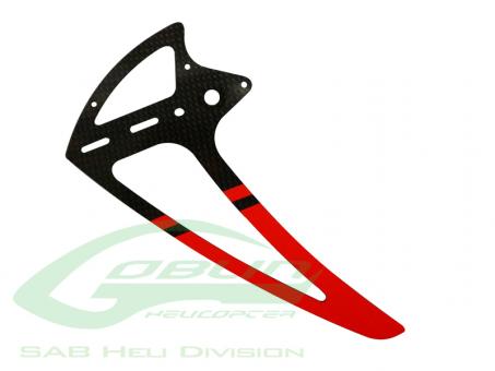 Carbon Fiber Vertical Fin Red - Goblin 500 