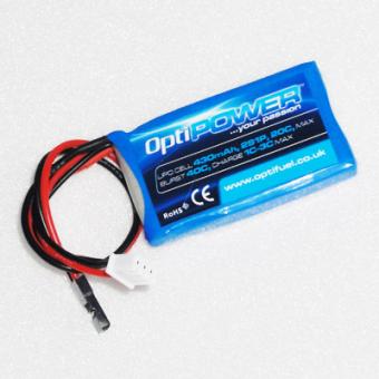 OptiPOWER Lipo Cell Rx Battery 430mAh 2S1P 20C 