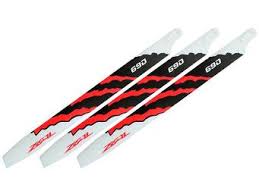 Zeal Energy Carbon Fiber 3 Main Blades 690mm Neon Orange 