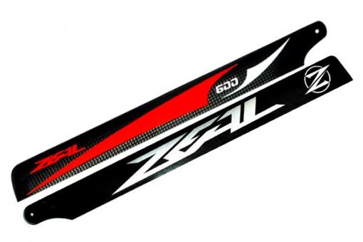 ZEAL Carbon Fiber Main Blades 600mm (Red) 