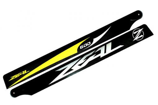 ZEAL Carbon Fiber Main Blades 600mm (Yellow) 