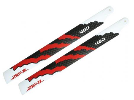 ZEAL Carbon Fiber Main Blades 480mm Energy (Red) 