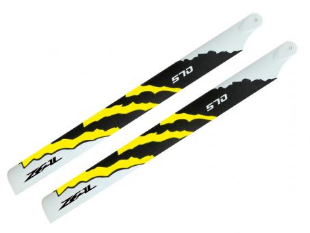 ZEAL Energy Carbon Fiber Main Blades 570mm Yellow 