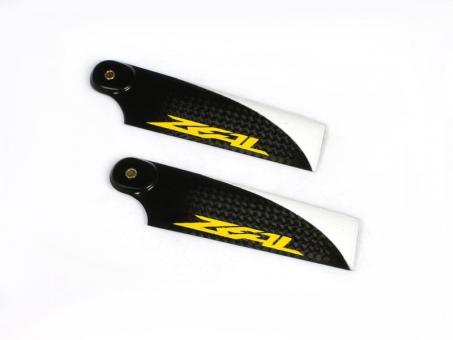 Carbon Fiber Zeal Tail Blades 72mm Yellow 